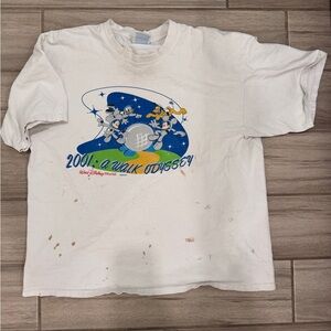 Vintage 2001 Walt Disney World “A Walk Odyssey” Mickey Astronaut T-Shirt Y2K EPC